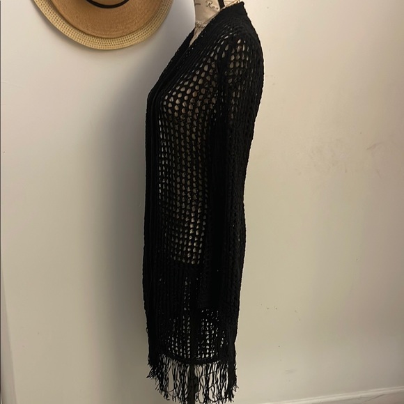 BCBGMAXAZRIA Fringed Open-Knit Cardigan Size XS - Picture 7 of 11